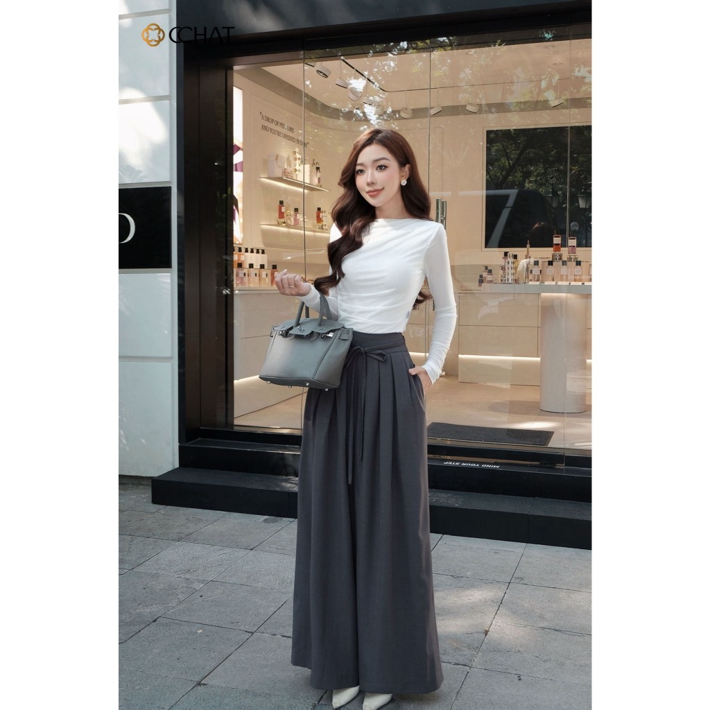 Quần Ống Rộng 𝐂𝐂𝐇𝐀𝐓 Dáng Suông Súp Ly Lauras Chất Liệu Tuytsi Cao Cấp 24QDS2044ST | BigBuy360 - bigbuy360.vn