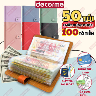 Sổ tay tiết kiệm đựng tiền 100 phong bì tiết kiệm Decorme album tiết kiệm thử thách tiết kiệm 100 ngày album tiết kiệm