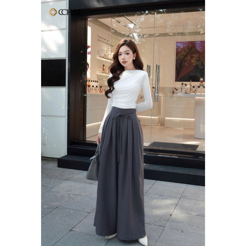 Quần Ống Rộng 𝐂𝐂𝐇𝐀𝐓 Dáng Suông Súp Ly Lauras Chất Liệu Tuytsi Cao Cấp 24QDS2044ST | BigBuy360 - bigbuy360.vn