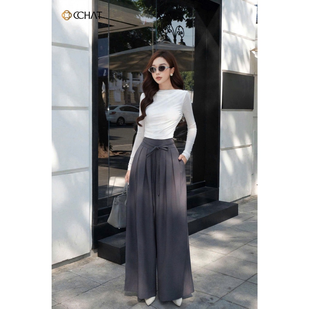 Quần Ống Rộng 𝐂𝐂𝐇𝐀𝐓 Dáng Suông Súp Ly Lauras Chất Liệu Tuytsi Cao Cấp 24QDS2044ST | BigBuy360 - bigbuy360.vn