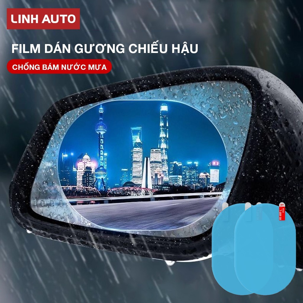 Miếng Dán Film Nano Chống Nước Cho Gương Chiếu Hậu Và Kính Cửa Ô Tô Khi Gặp Trời Mưa