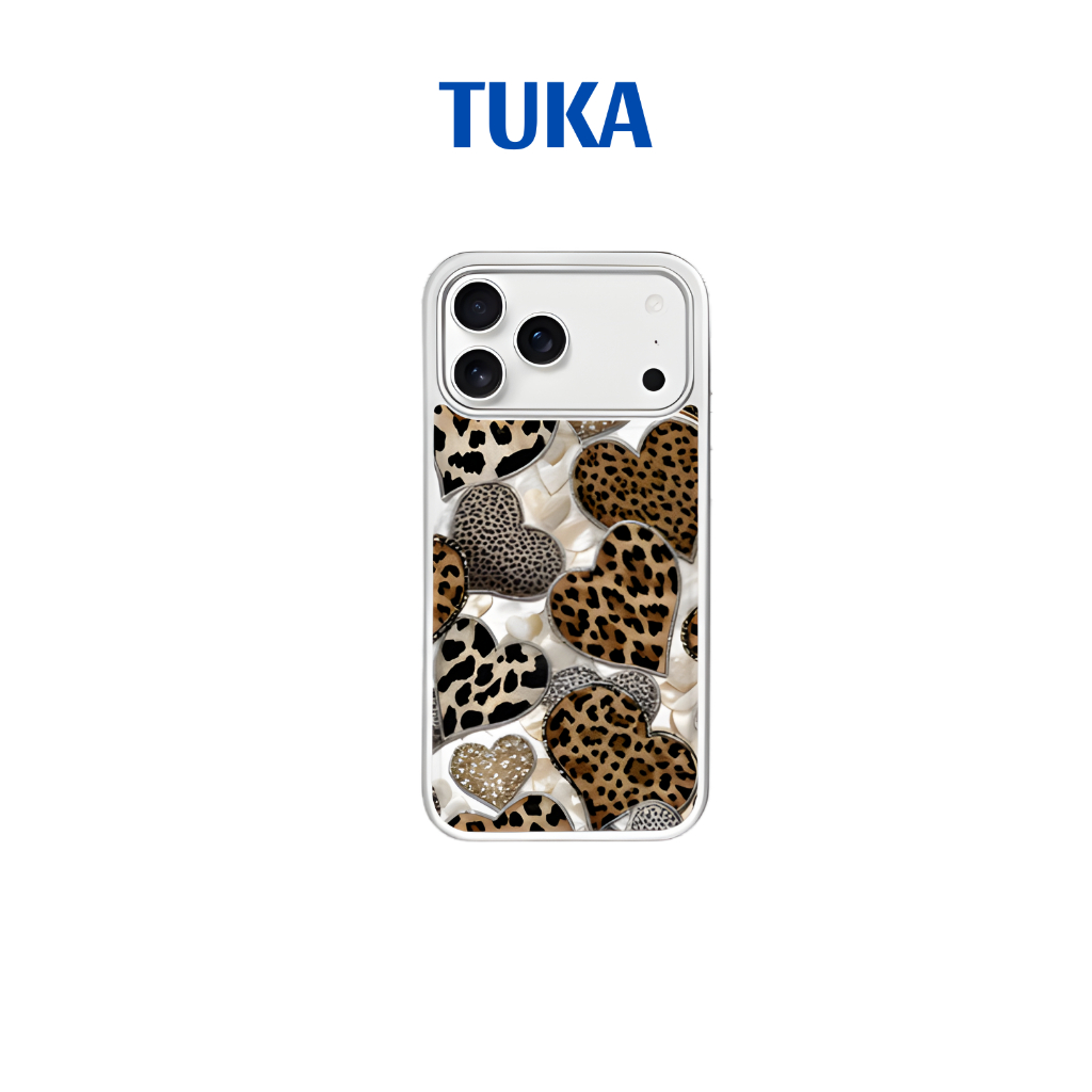 TUKA-Ốp điện thoại QIAOBEY CASE da beo Ốp Hình trái tim Từ tính Chống sốc có Dây đeo Chống rơi cho I