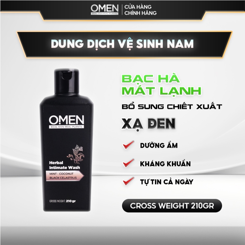 Dung Dịch Vệ Sinh Nam OMEN Xạ Đen Kháng Khuẩn Khử Mùi  - Chai 210g