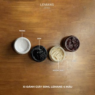  Xi đánh giày Lemans 50ml 4 màu Đen Nâu Ko Màu trắng bảo dưỡng phục hồi cho da giày túi ví áo ghế sofa... 
