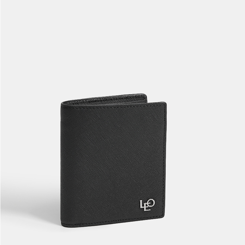 Ví da nam Leonardo Ví ACE dáng đứng da Saffiano sang trọng bền đẹp chống xước dùng hằng ngày quà tặn