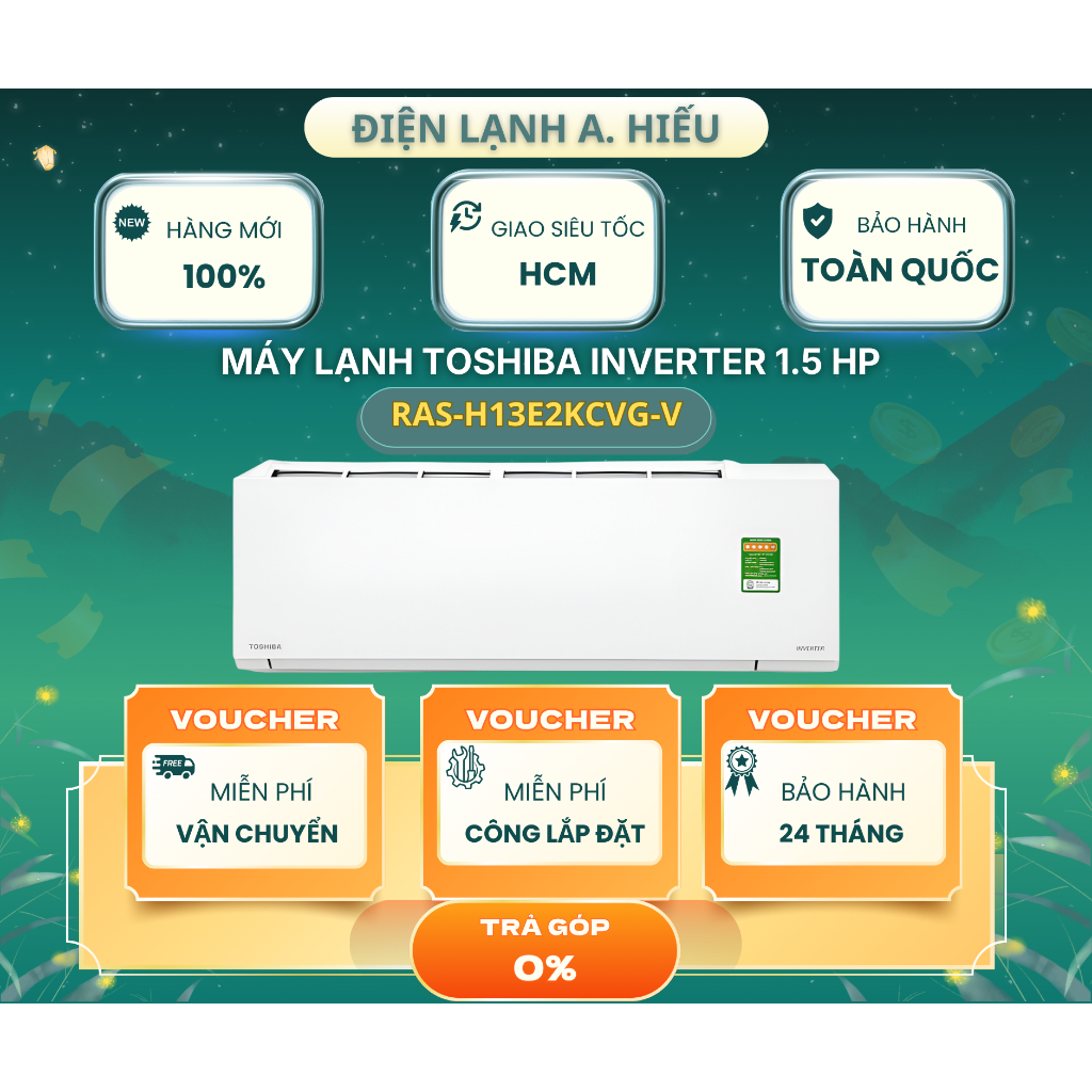 Máy Lạnh Toshiba Inverter 1.5HP RAS-H13E2KCVG-V