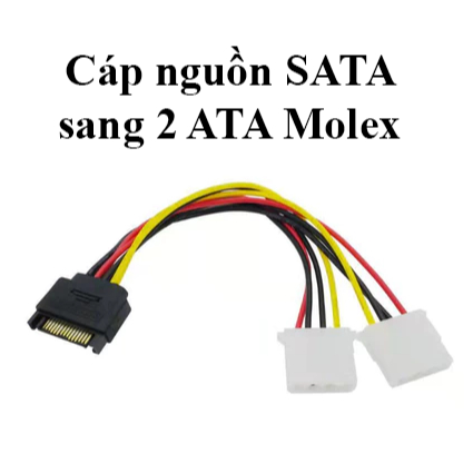 Cáp nguồn SATA sang 2 ATA Molex – Chia nguồn 4 pin cho ổ IDE, quạt, phụ kiện PC