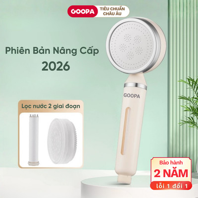Vòi sen tăng áp GOOPA lọc nước 2 giai đoạn an toàn cho làn da, chất liệu ABS chống va đập