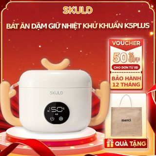  Bát Ăn Dặm Giữ Nhiệt SKULD K5PLUS Bình Ủ Cháo Tích Điện Làm Ấm 3 Chiều Khử Khuẩn UV Chống Nước IPX7 Cho Bé IQKAO 