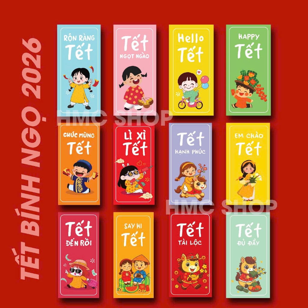  Bao lì xì tết 2026,Combo 50 cái Tết Bính Ngọ   200 mẫu   hottrend đẹp giá rẻ được chọn mẫu 