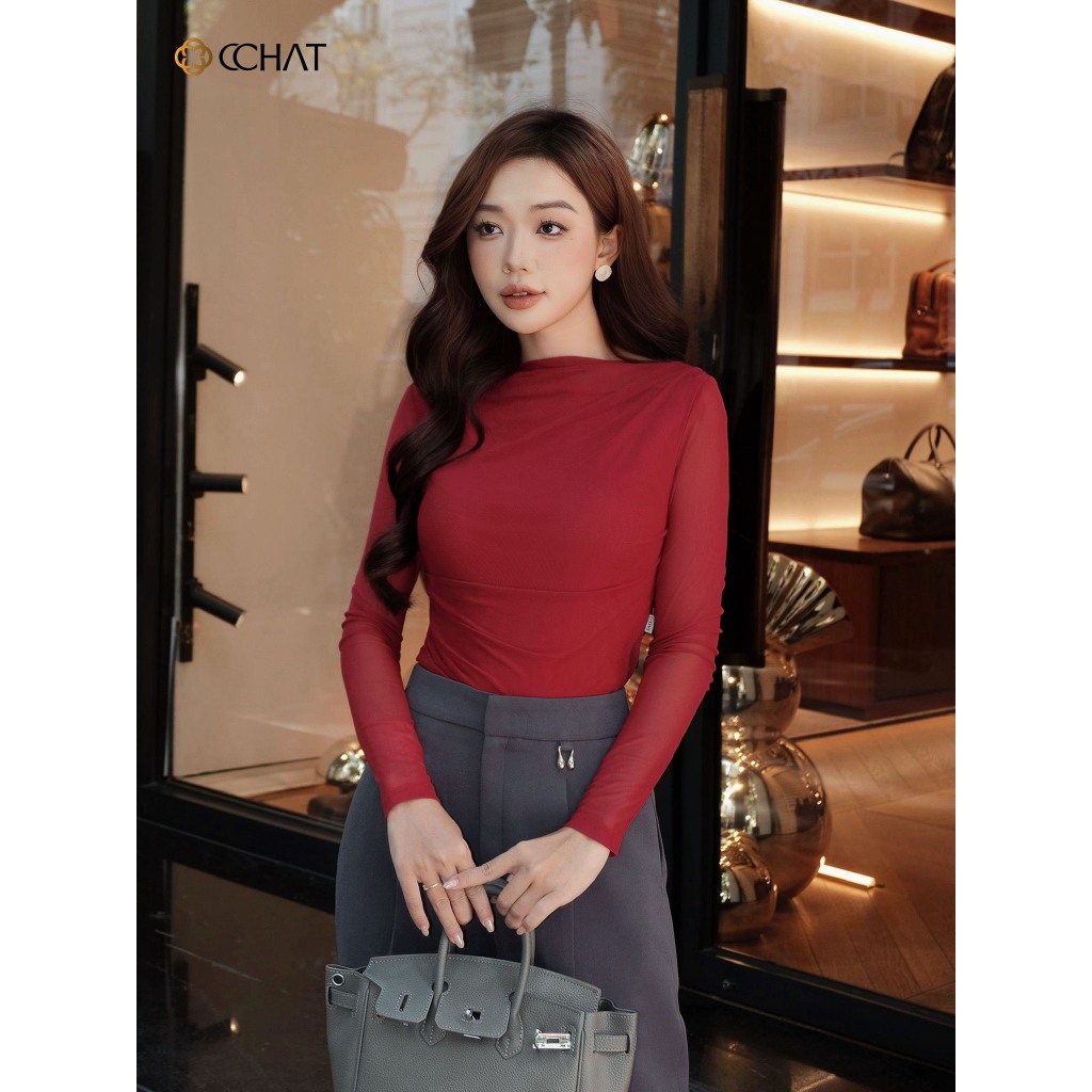 Áo Thun 𝐂𝐂𝐇𝐀𝐓 Lưới Xếp Vai Dáng Ôm Chất Vải Cao Cấp Mềm Mịn Co Giãn 4 Chiều 23TDC2013OT | BigBuy360 - bigbuy360.vn