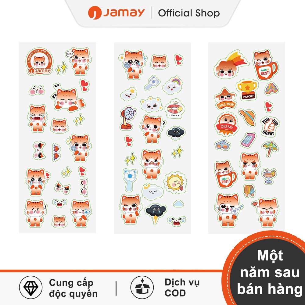 Jamay YZ05 miếng dán trang trí trong suốt đa năng , dễ thương và trong suốt, phù hợp với mọi sản phẩ