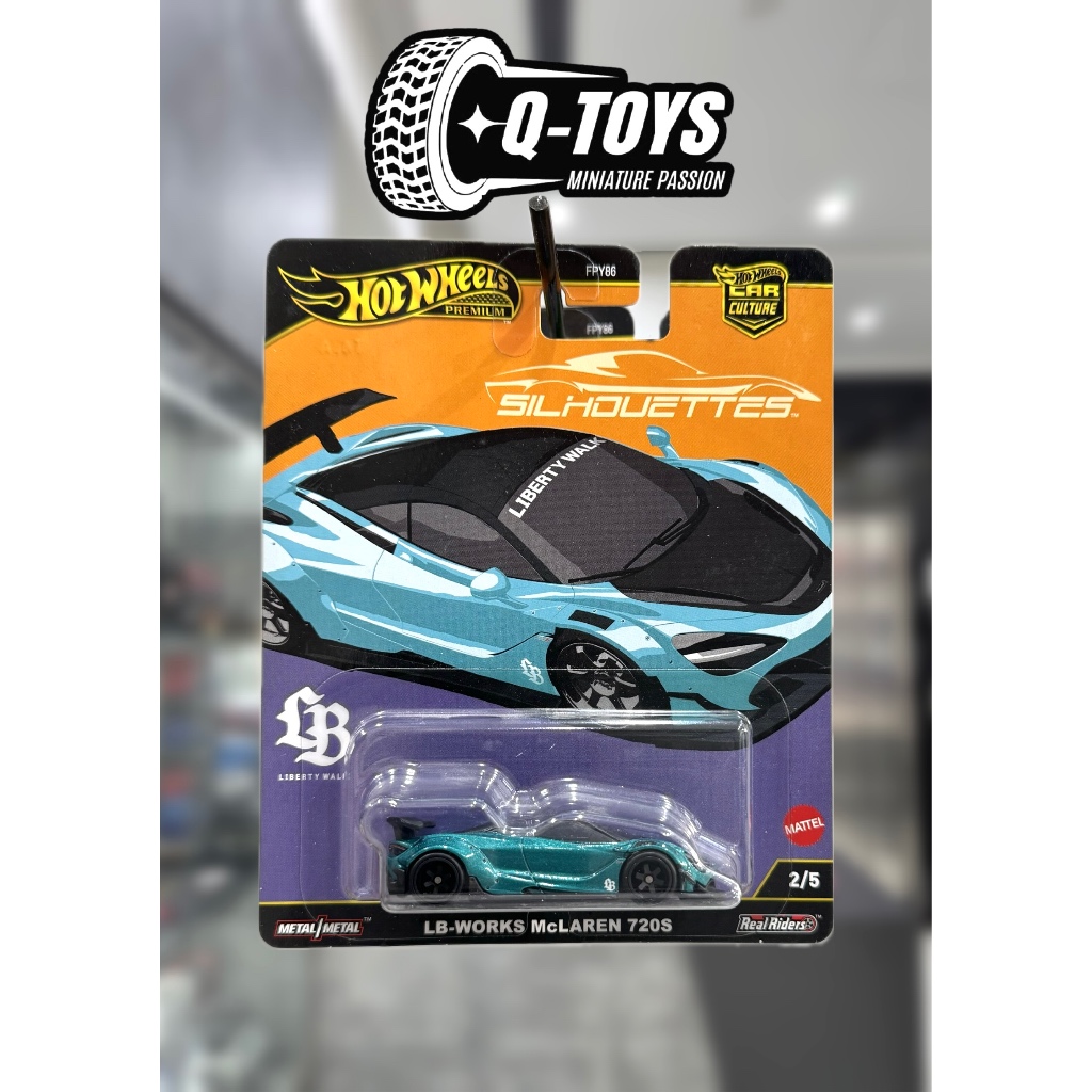 qtoys Xe mô hình Hot Wheels PREMIUM Car Culture Silhouettes ( ER34,McLaren 720s )tỉ lệ 1:64
