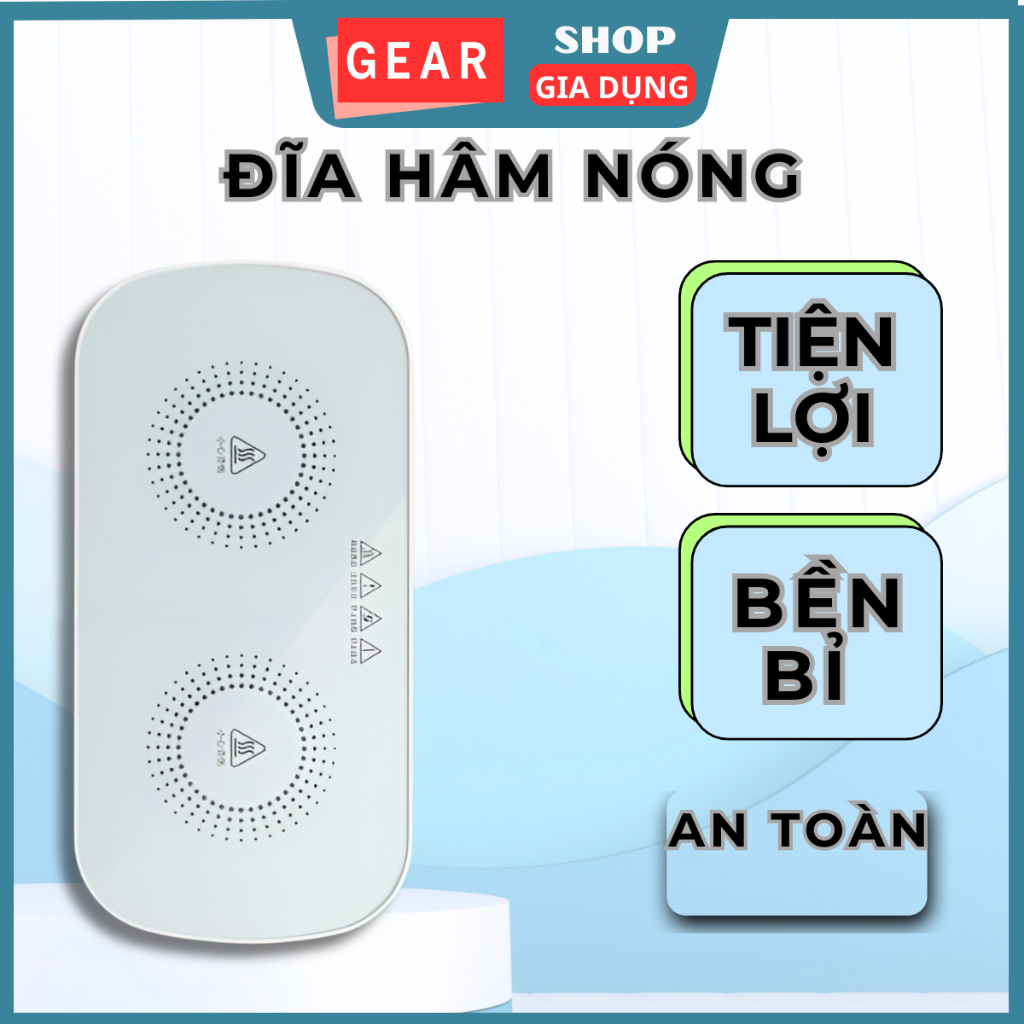 Đĩa hâm nóng đồ ăn trà cafe sữa GEAR SHOP kèm đế điện dùng cho mọi chất liệu an toàn tiện lợi, có mặt kính cường lực