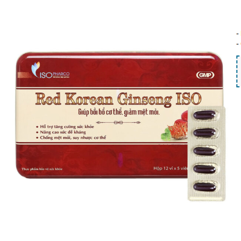 Viên tăng lực nhân sâm Red Korean ginseng ISO  Giúp bồi bổ cơ thể, ăn ngủ ngon, cho người suy nhược,