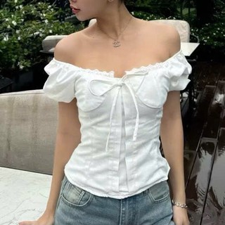 Áo Kiểu Linen Viền Ren Tay Bo-A64287