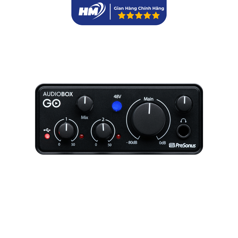 Audio Interface PreSonus Audiobox Go 2 x 2 | Âm thanh chuẩn studio 24-bit/96kHz | Hàng chính hãng bả