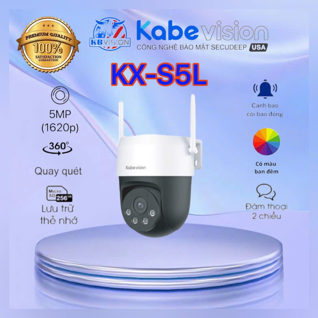 Camera WiFi KX-S5L Kabe Vision 5MP 3K Xoay 360 Ngoài Trời