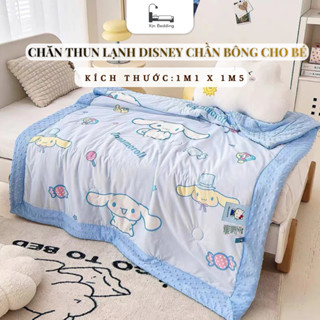 Chăn thun lạnh cho bé kích thước 1m1*1m5, chăn Disney chần bông kết hợp hạt đậu matxa mềm mịn, thoáng mát cho da bé