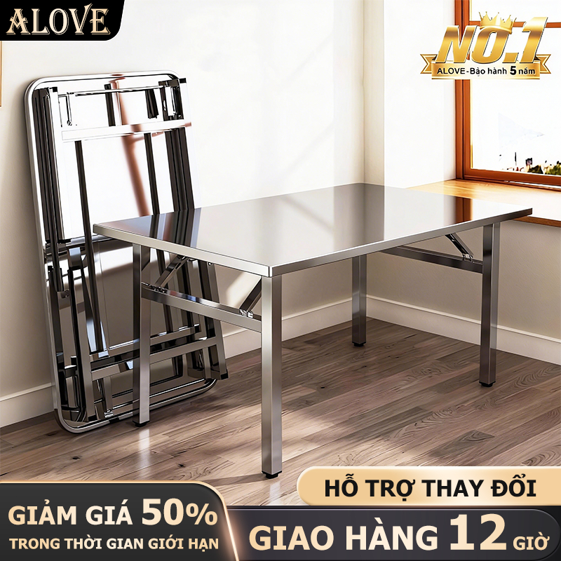 ALOVE Bàn Gấp Inox Chống Gỉ Đa Năng Phù Hợp Cho Văn Phòng Nhà Bếp Ngoài Trời Chất Liệu Hợp Kim Titan | BigBuy360 - bigbuy360.vn