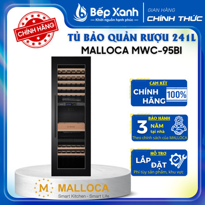 [CHỈ GIAO HCM] Tủ bảo quản rượu âm tủ Malloca MWC-95BI - Dung tích: 241L - Sức chứa tối đa: 95 chai (750ml tiêu chuẩn)