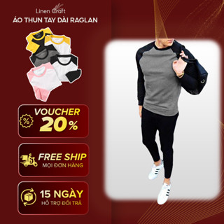  Áo thun nam tay dài Raglan vải cotton 100% mềm mịn thoáng mát thấm hút cực tốt - PAZZINI 