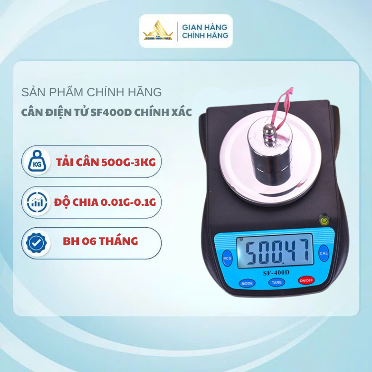 Cân SF400D 500g 0.01g – 3kg 0.1g – Cân Định Lượng 2 Số Lẻ – Cân Điện Tử Tiểu Ly – Chính Xác Cao