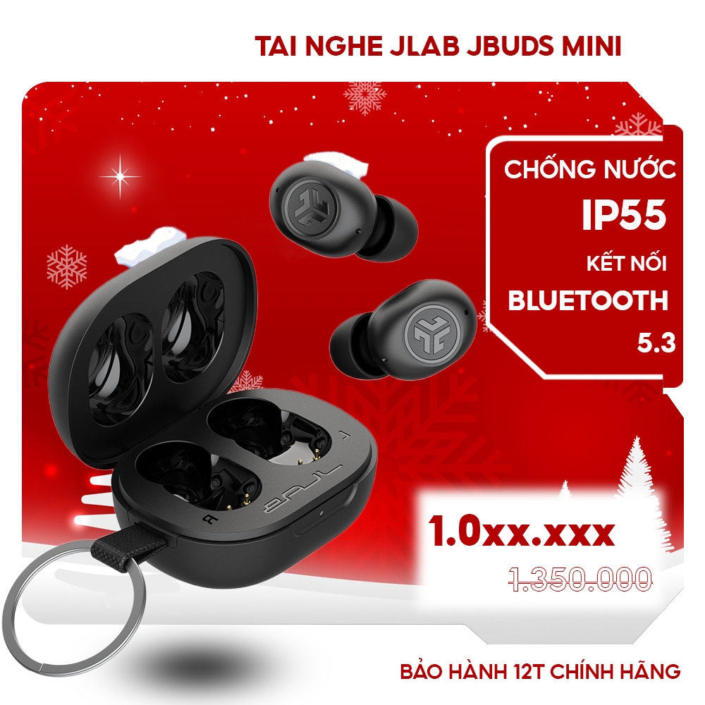 Tai Nghe True Wireless JLab JBuds Mini Bluetooth Nhét Tai Không Ko Dây Siêu Nhỏ Gọn Chính Hãng Pin T