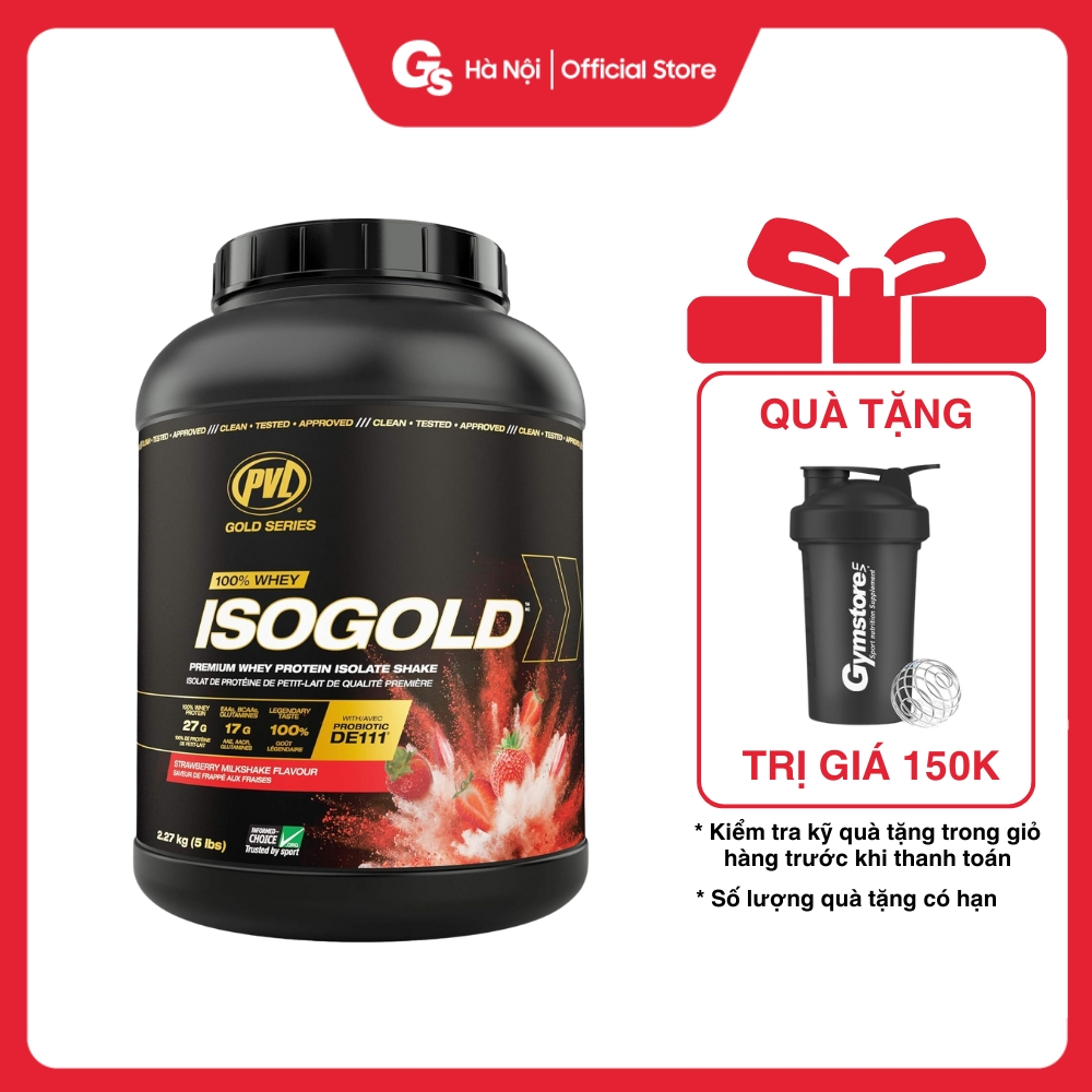 Sữa tăng cơ PVL ISO GOLD Premium Whey Protein Isolate 5Lbs (2.27kg) Made in Canada - Gymstore