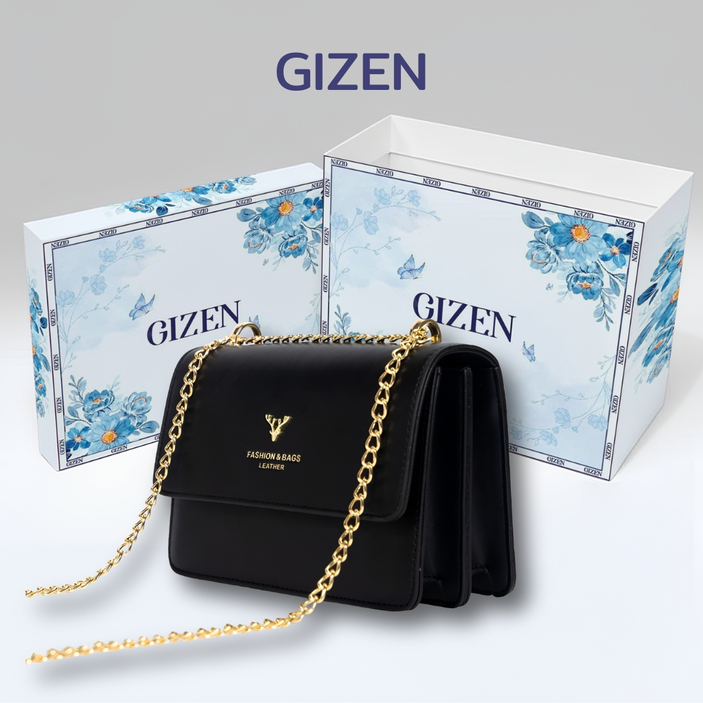 Túi xách nữ đẹp đeo chéo vai thời trang trẻ trung công sở dáng vuông nhiều ngăn Hàn Quốc GIZEN TX03