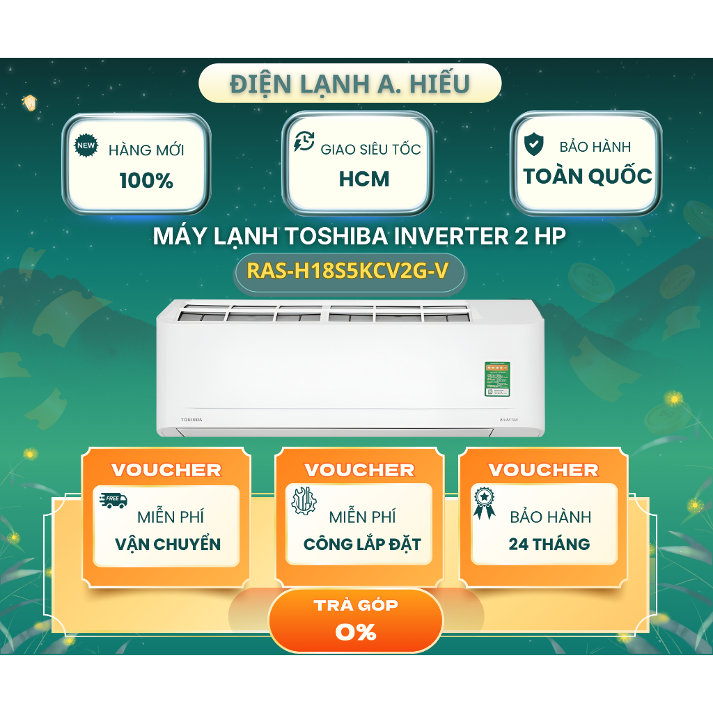 Máy Lạnh Toshiba Inverter 2HP RAS-H18S5KCV2G-V