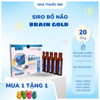  Siro hỗ trợ bổ não Brain Gold 168 Pharma  hộp 20 ống x 10ml  -Hỗ Trợ Giúp Bé Học Tốt Phát Triển Trí Não 