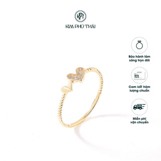Nhẫn Nữ KIM PHÚ THÁI Vàng 10K Đính Đá CZ Cao Cấp Thiết Kế Trái Tim - NV6