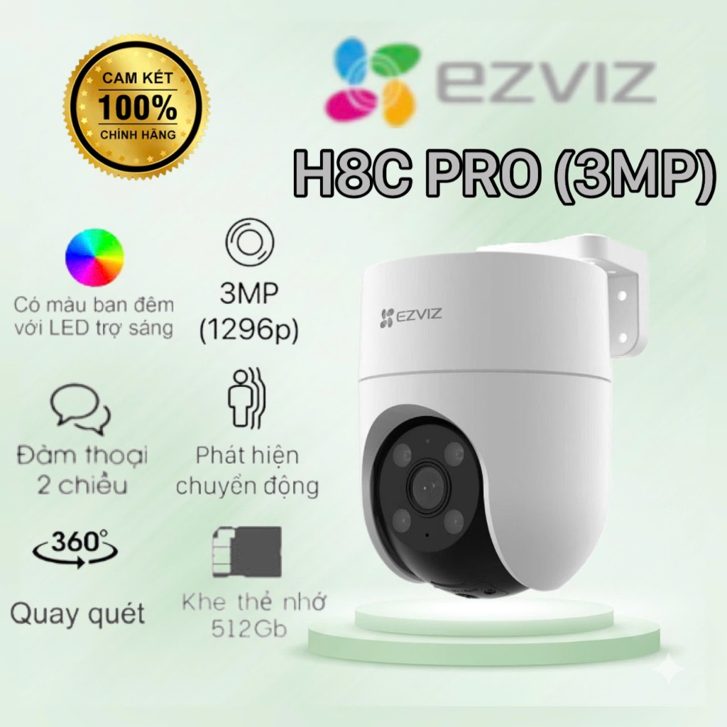 Camera EZVIZ H8C Pro 2K 3MP WiFi quay quét