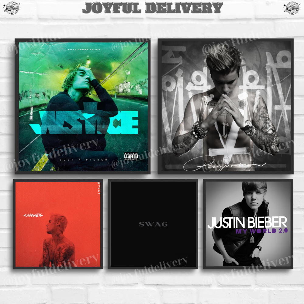 Ảnh Poster Bìa Album Justin Bieber Dán Tường Trang Trí Phòng, Áp Phích Decor Phòng Ngủ Quán Cà Phê