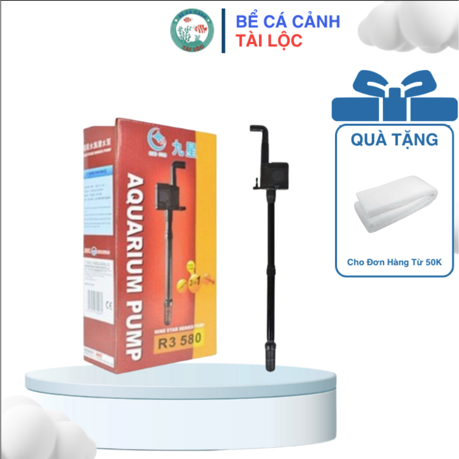 Bơm bể cá chìm cho bể có nắp R3 380/ R3 580/ R3 1000 / R3 1200 3 trong 1: vừa bơm, lọc và thổi oxy