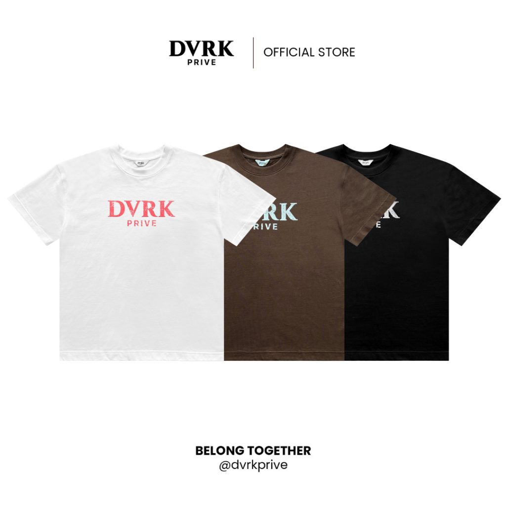 Áo Thun Tay Ngắn Unisex Form Oversize DVRK Privé Vải Cotton Cao Cấp Local Brand Retro Logo - 2510U