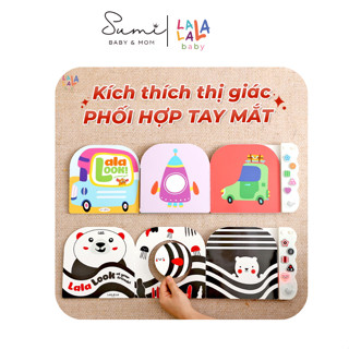  Sách âm thanh Lalalook trắng đen và màu sắc đồ chơi giúp kích thích phát triển não bộ thị giác cho bé sơ sinh. 