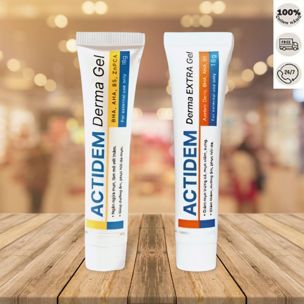 Actidem Derma Gel 18gr,40gr / Actidem Derma Extra Gel 18gr giảm mụn, dưỡng ẩm da