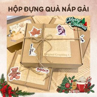  Hộp đựng quà carton nắp gài 3 lớp kraft vintage đa dạng kích thước phù hợp nhiều món quà cho người yêu Happy Birds 