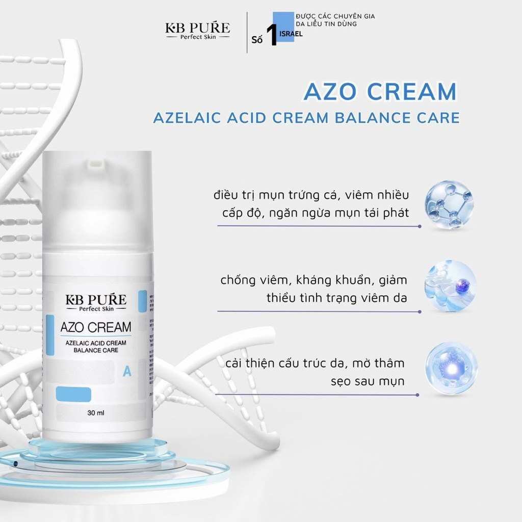 KEM DƯỠNG TÁI TẠO DA, GIẢM MỤN - KB PURE AZO CREAM