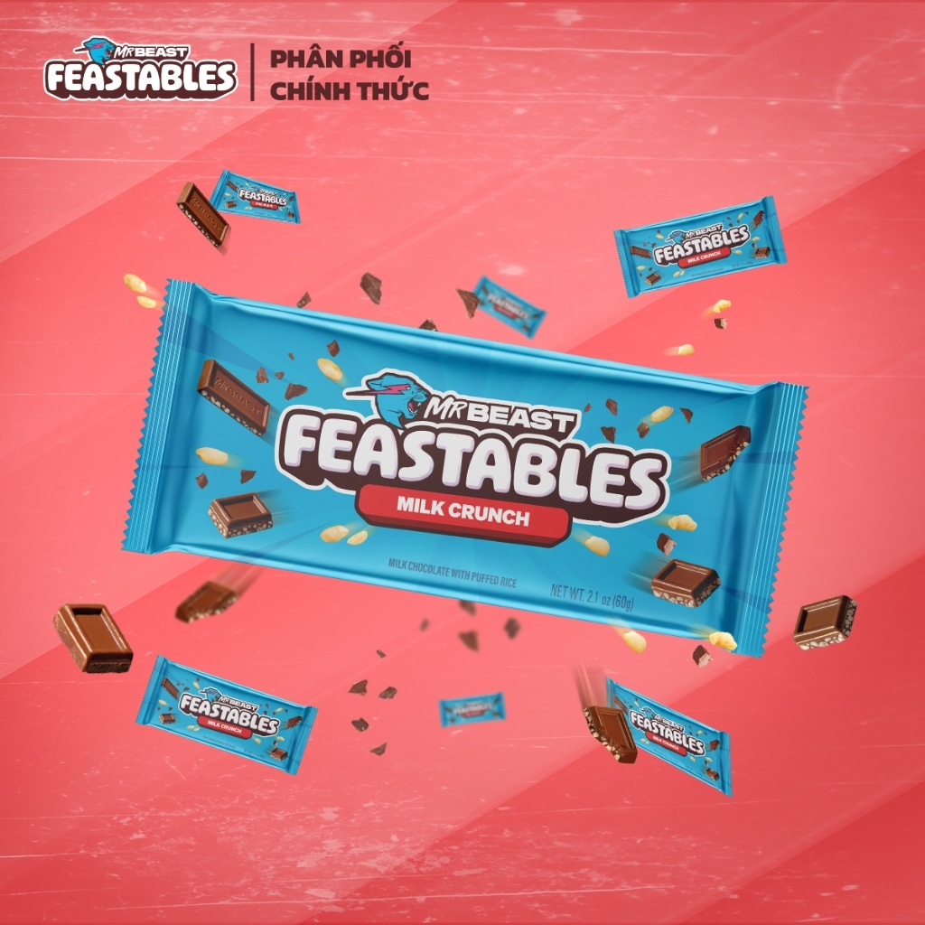 [Chính Hãng] Kẹo Socola Feastables MrBeast Phiên Bản Mới | Đầy Đủ Hương Vị Thanh 60g