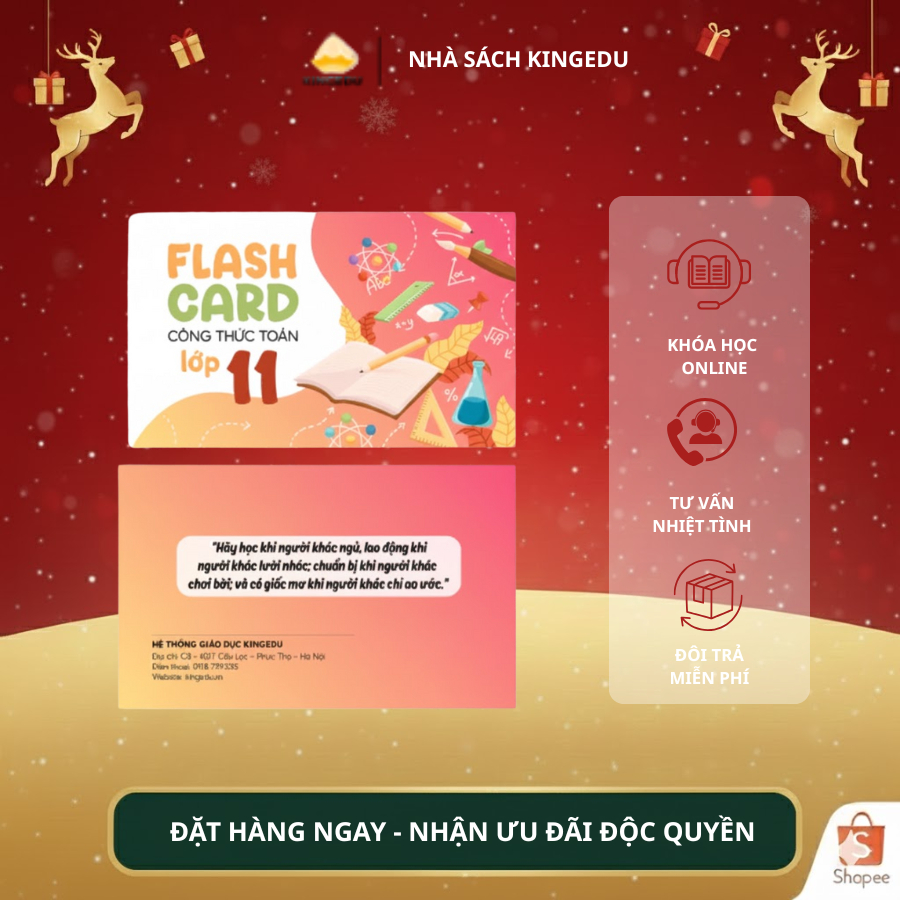 Flash card - KINGEDU Công thức toán 11 Bứt Phá 8+ 9+ Tự Học Toán 11 Chương Trình Mới Bám Sát BGD