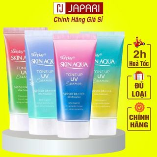  Kem Chống Nắng Skin Aqua Tone Up Essence- Kcn SkinAqua Sunplay Nâng Tone Kiềm Dầu Cho Da Dầu Mụn Khô Thường JAPARI 