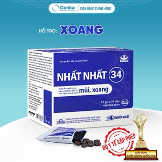  Viên Xoang Nhất Nhất 34 - Hỗ trợ giảm chảy mũi Nghẹt mũi Đau đầu do viêm xoang cấp & mạn tính 