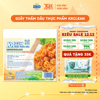  Giấy thấm dầu thực phẩm KRCLEAN 15x20 25x25 cm 80 tờ - Giấy thấm hút dầu thức ăn giảm chất béo an toàn thực phẩm 