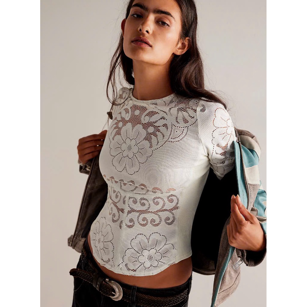 Áo ren Wild Rose Top fp hàng xuất xịn