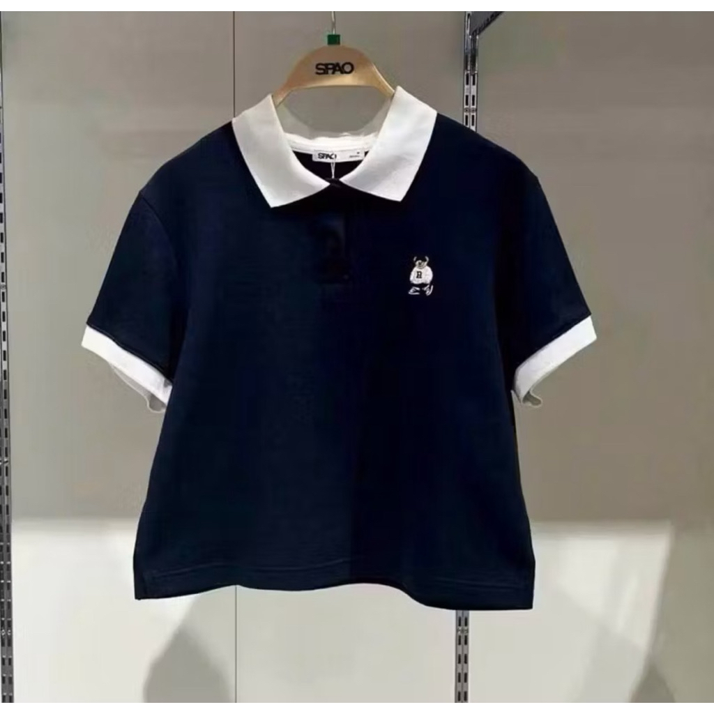 [Spao] Áo polo croptop Spao Steve Collar chính hãng