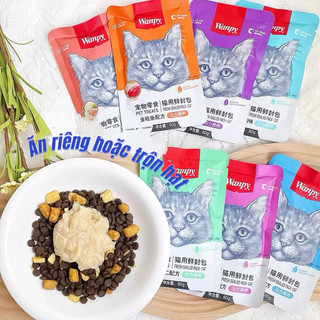 Thức ăn cho mèo - Pate Wanpy nhiều màu nhiều vị