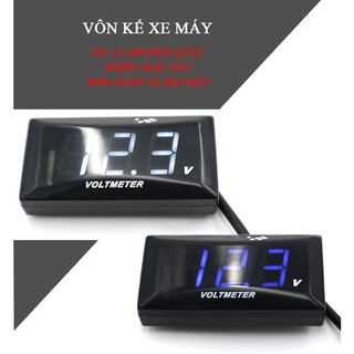 Vôn kế xe máy MJY điện tử mini thông minh màn hình LED hiển thị rõ đo điện áp chính xác cho xe máy xe điện